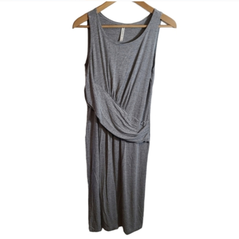 Fabletics Retta Women's Causal Midi Delicate Draping Sleeveless Dress - Picture 3 of 7